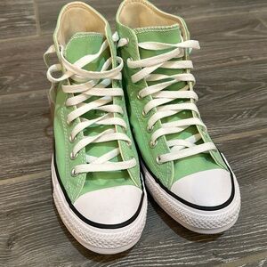 Green High-Top Canvas Sneakers